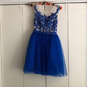 Cobalt Blue Homecoming Dress.
